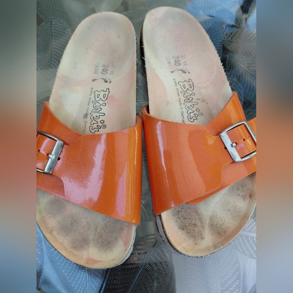 Birkis By Birkwnstock Women Size 37/6 Us Narrow Birkenstock Orange Sandals - Picture 8 of 8
